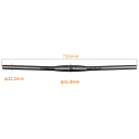 Cadran drept pentru biciclete fără ridicare 720 mm din carbon mat negru 31,8 mm diametru 22,2 mm manete ușoare pentru biciclete 2