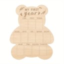 Cadre en bois en forme d'ours pour photos de la première année 40,6 x 32,7 cm bois naturel avec fenêtres 5,1 x 7,7 cm pour les jalons de l'enfant 1
