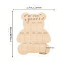 Cadre en bois en forme d'ours pour photos de la première année 40,6 x 32,7 cm bois naturel avec fenêtres 5,1 x 7,7 cm pour les jalons de l'enfant 2