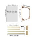 Cadru din lemn natural pentru fotografii 35 x 55 cm Cadru pentru pânză 40 x 60 cm Cadru suspendat pentru fotografii și tablouri Montaj DIY decorare pe perete 2