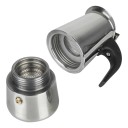 Cafeteira moka em aço inoxidável 100 ml com plástico prateado compacta para espresso para uso doméstico 2