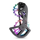 Cage de dérailleur en carbone CYCLAMI avec poulies 16T et 17T pour Shimano Ultegra 6800 Roulements en céramique Noir et arc-en-ciel Vélo de route 1