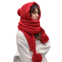 Cagoule d'hiver pour femmes avec écharpe intégrée Ensemble de couvre-chef et cou chaud en un seul Un accessoire d'hiver pour un usage quotidien 6