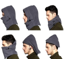 Cagoule thermique en polaire d'hiver avec cordon de serrage Polyester Protection chaude de la tête, du cou et du visage contre le froid 2
