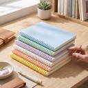 Cahier A5 à lignes avec 60 feuilles sur anneaux ouverts dans des couvertures unies avec une finition mate pour des notes scolaires et de bureau 4
