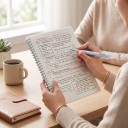 Cahier A5 sans lignage avec anneaux détachables et 60 feuilles vierges dans une couverture mate pour le dessin et les notes pour l'école et le bureau 4
