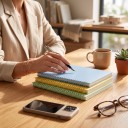 Cahier A5 sans lignage avec anneaux détachables et 60 feuilles vierges dans une couverture mate pour le dessin et les notes pour l'école et le bureau 5
