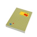 Cahier sans lignes avec 96 pages blanches et une couverture à motif à carreaux et une étiquette avec une image, idéal comme carnet de croquis ou bloc-notes pour idées et plans 4