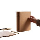 Cahiers vierges A4 27,8 x 21 cm sans lignes dans une couverture marron par 5 pièces comme grand carnet de croquis et cahier pour dessiner et esquisser à l'école 4
