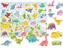Caiet cu autocolante cu fundal de dinozauri 26 x 25,6 cm autocolante din vinil caiet creativ pentru copii pentru joacă și lipire 2