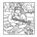 Caiete de colorat cozy girl vibes desen simplu pentru copii și adulți 24 de pagini 20 x 20 cm carte creativă liniștitoare 5