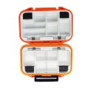 Caixa à prova de água para material de pesca com abertura dupla 11,5 x 9 x 3,5 cm Organizador portátil resistente para anzóis e iscos Caixa de armazenamento durável para acessórios de pesca 6