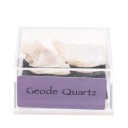 Caixa com minerais brutos Amostras de pedras em caixa transparente com base preta e rótulo com o nome do mineral Dimensões 4 x 3 x 2 cm 7