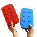 Caixa de Almoço 1050 ml Design Bloco de Construção Bento box com garfo Duas divisões Fechada Caixa de Refeições Microondas Máquina de Lavar Caixa Portátil 4