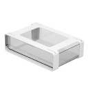 Caixa de armazenamento autocolante para baixo da mesa com gaveta deslizante 21x20x8,6 cm PP organizador branco para pequenos objetos e material de escritório 1