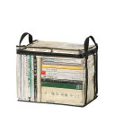 Caixa de armazenamento dobrável transparente 38 x 24 x 32 cm em plástico com tampa e alças para organização de roupas, livros e objetos domésticos 2