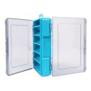 Caixa de armazenamento dupla face para anzóis e iscos 14 x 10,5 x 3 cm Caixa compacta e portátil com divisórias Organizador de acessórios de pesca Caixa rígida de plástico para equipamento de pesca 2