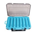 Caixa de armazenamento dupla para anzóis e iscos 19,5 x 13,5 x 3,5 cm Caixa portátil compacta com divisórias Organizador de acessórios 3