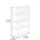 Caixa de armazenamento transparente para óculos com 4 gavetas 24,5 x 17,5 x 6,3 cm Organizador para óculos de sol e de grau Suporte doméstico 2