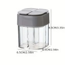 Caixa de especiarias 4 em 1 com tampa 8,5 × 6,5 × 6,5 cm recipiente multifuncional com 4 compartimentos para organização de especiarias na cozinha 5