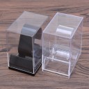 Caixa de plástico para relógios com tampa transparente cca 5,2 x 8,8 x 7,5 cm caixa de armazenamento e suporte para relógios e joias 1