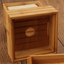 Caixa de sabão de bambu com tampa Caixa retangular para sabão sólido com orifício para drenagem de água Para a casa de banho Dimensões 8,5 x 5,5 x 8 5