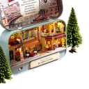 Caixa DIY de casa de bonecas de madeira modelo 3D Teatro com móveis Decoração adorável Brinquedo para montar Presente criativo 3