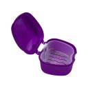 Caixa para prótese dentária 8,5 x 8 x 6,5 cm Caixa de armazenamento para próteses Com fecho Armazenamento higiénico Caixa de viagem prática 6