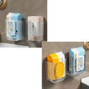 Caja de almacenamiento de baño de pared para toallitas húmedas con gran apertura Gran capacidad de carga Porta pañuelos transparente sin taladrar 2