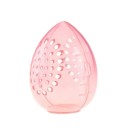 Caja de almacenamiento de plástico de 7,5 x 5,5 cm para esponjas cosméticas, caja transparente, soporte para esponjas de maquillaje, caja de viaje tipo huevo 1