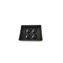 Caja de almacenamiento dental para prótesis, caja compacta 4,2 × 5,5 × 1,3 cm, organizador de plástico negro y naranja para proteger la dentadura 2