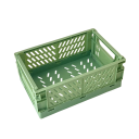 Caja de almacenamiento plegable de plástico 25,3 x 16,5 x 10 cm Caja portátil práctica con asas Organizador resistente para el hogar 5