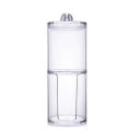 Caja de dos piezas para discos y hisopos de algodón Organizador de acrílico transparente con piezas apilables y tapa Dimensiones 17 x 6,8 cm 1