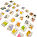 Caja de metal 11 x 7 x 3 cm con tarjetas cognitivas Animales Tarjetas ilustradas educativas para bebés Juguete para el desarrollo del vocabulario 4