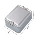 Caja de metal para galletas con tapa 14,5×11×6,5 cm caja rectangular de hojalata con cierre de clip caja de almacenamiento para alimentos y pequeños objetos 2