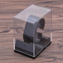 Caja de plástico para relojes con tapa transparente aproximadamente 5,2 x 8,8 x 7,5 cm caja de almacenamiento y soporte para relojes y joyas vitrina 3