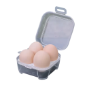 Caja de plástico portátil para 4 huevos, 10,5 x 10,5 x 6,5 cm, para guardar huevos, ideal para camping, picnic, cocina, con orificio para colgar. 2