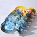 Čajová sada šálok s tanierikom a lyžičkou Farebný umelecký motív Zlatý okraj Keramika Šálek 7,6 x 9,2 cm Tanierik 13,4 cm Lyžička 13,8 cm 9