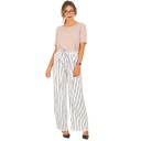 Calças brancas riscas para senhora 1