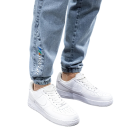 Calças cargo largas para homem estilo streetwear com cintura elástica e cordões, várias bolsas, pernas largas e punhos elásticos 2