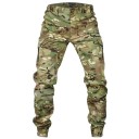 Calças cargo táctica camufladas verdes claras para homem Calças de trabalho ao ar livre Calças de trekking com bolsos Calças confortáveis 1