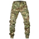 Calças cargo táctica camufladas verdes claras para homem Calças de trabalho ao ar livre Calças de trekking com bolsos Calças confortáveis 2