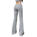 Calças casuais sexy para senhora com cintura baixa Corte justo Pernas largas Calças longas da moda Streetwear elegante para uso diário 3