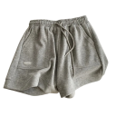 Calças curtas desportivas femininas confortáveis e soltas com cordão de ajuste Calças curtas casuais para casa com bolsos Calças curtas 3
