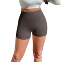 Calças curtas desportivas sem costuras para senhora com cintura alta Calções elásticos para exercício Leggings sem costuras para o ginásio Calças curtas confortáveis para desporto 1