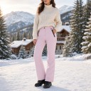 Calças de esqui femininas com bolsos com fecho e pernas alargadas 4