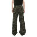 Calças de ganga camufladas para homem com anel metálico Calças largas de perna longa Estilo streetwear Estilo militar Jeans casuais 4