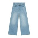 Calças de ganga para homem com efeito desgastado e corte direito Calças largas de perna larga Estilo vintage moderno Jeans 5