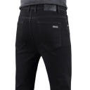 Calças de ganga pretas para homem Slim Fit Corte justo Calças de ganga estilosas Jeans slim pretos casuais Conjunto moderno para homem 3
