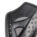 Calças de motocross pretas até ao joelho com protecções rígidas para as coxas e protecções acolchoadas para os quadris com um cinto elástico largo 10